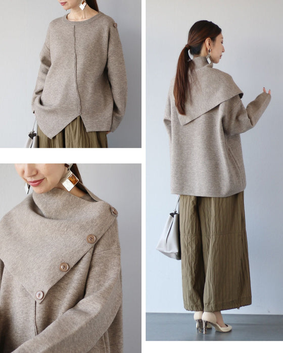 ストール付き　ふんわり包まれる、優しいニット 【set】