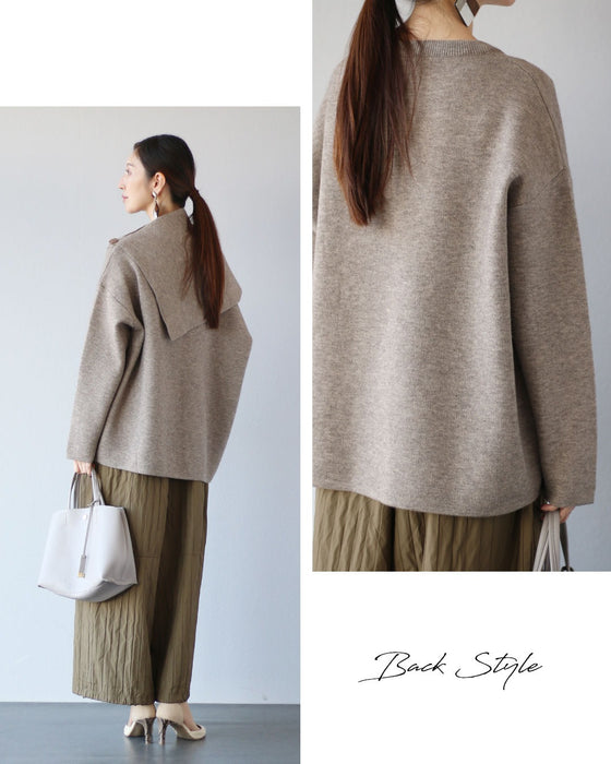 ストール付き　ふんわり包まれる、優しいニット 【set】