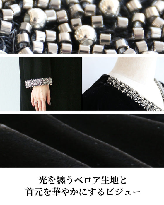 ジュエリーを着るように　艶めくベロアワンピース