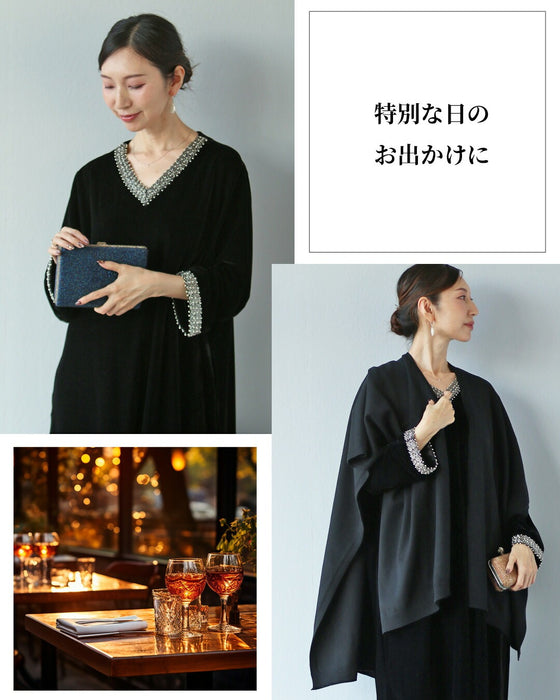 ジュエリーを着るように　艶めくベロアワンピース