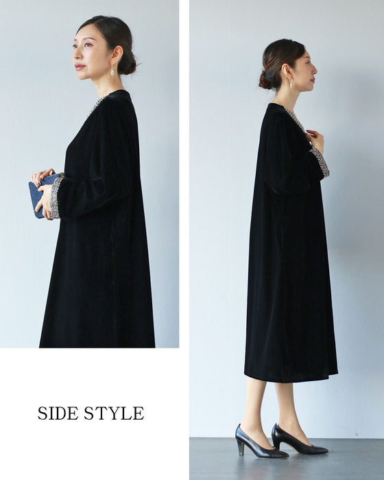 ジュエリーを着るように　艶めくベロアワンピース