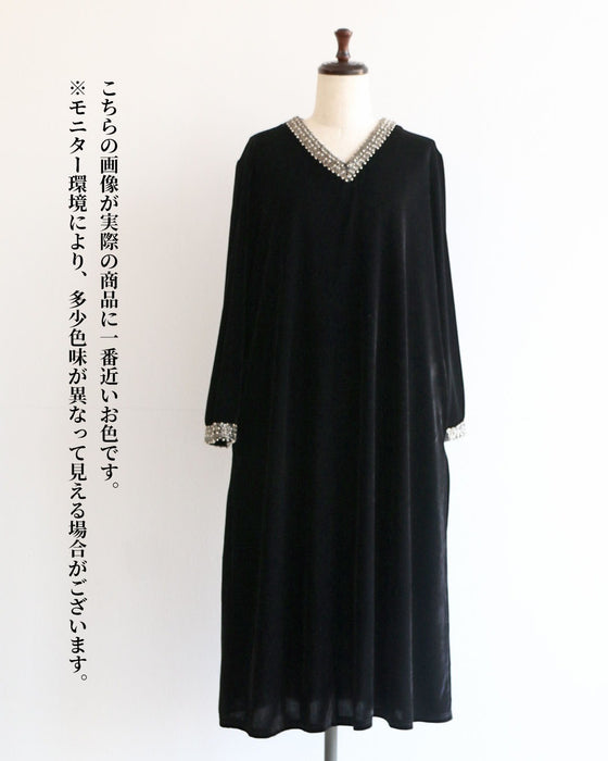 ジュエリーを着るように　艶めくベロアワンピース