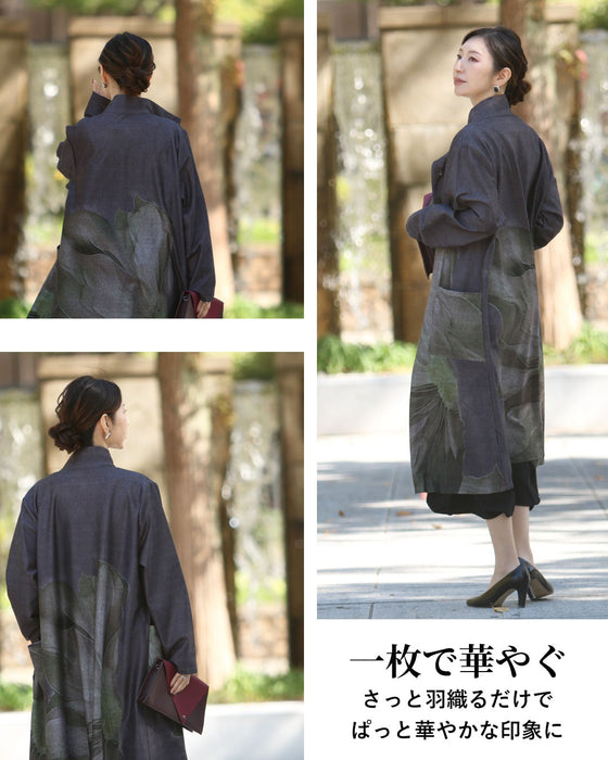 凛とした美しさを　大輪の花をまとう羽織り