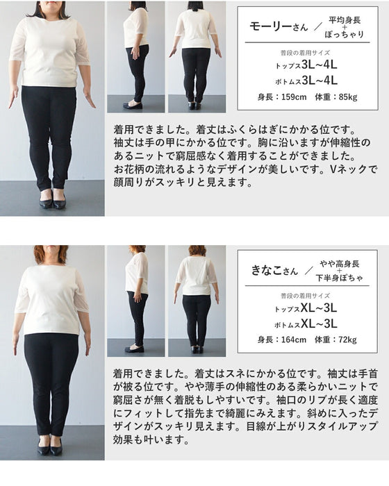 どこから見ても美しい　上品に咲き誇るニットワンピース