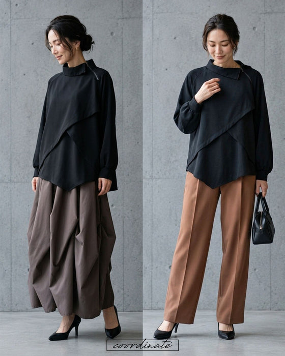 重ね魅せ 異素材が交差するトップス