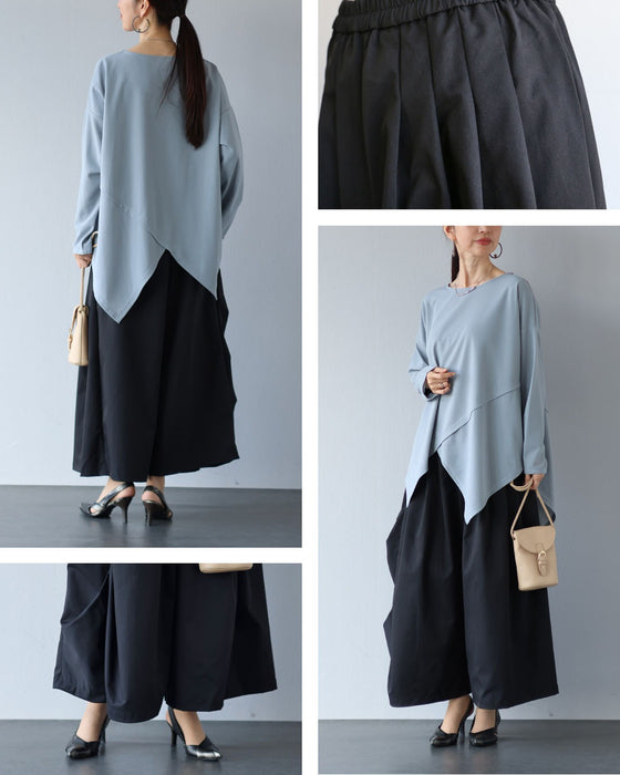 シルエットで魅せる　モードなワイドパンツ