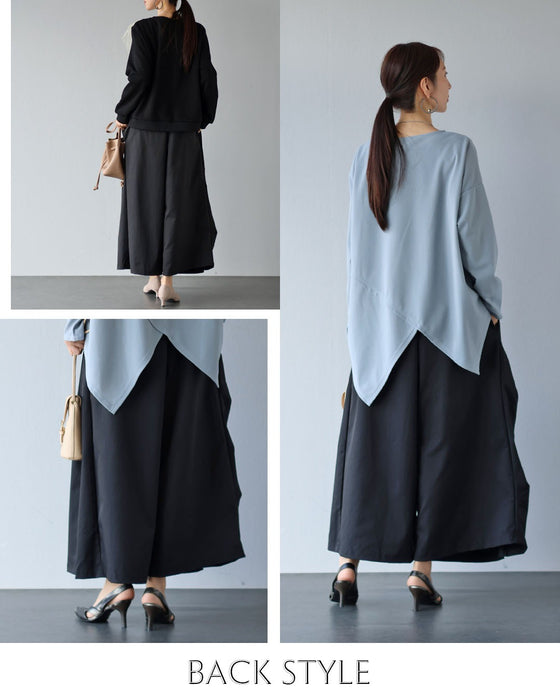 シルエットで魅せる　モードなワイドパンツ