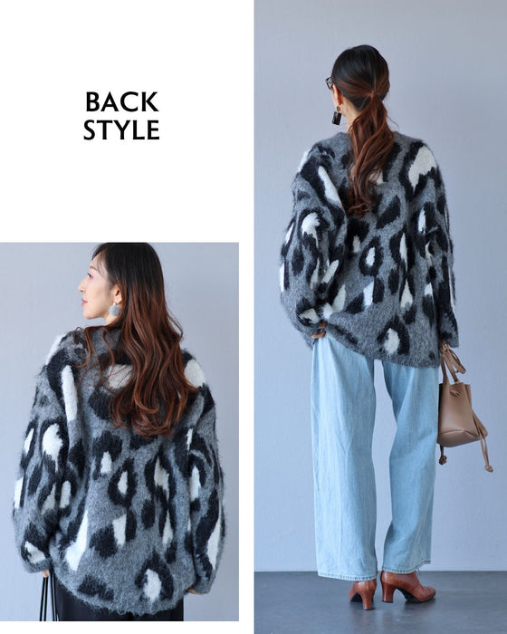 ニットのやわらかさに、柄のスパイス レオパード柄ニット