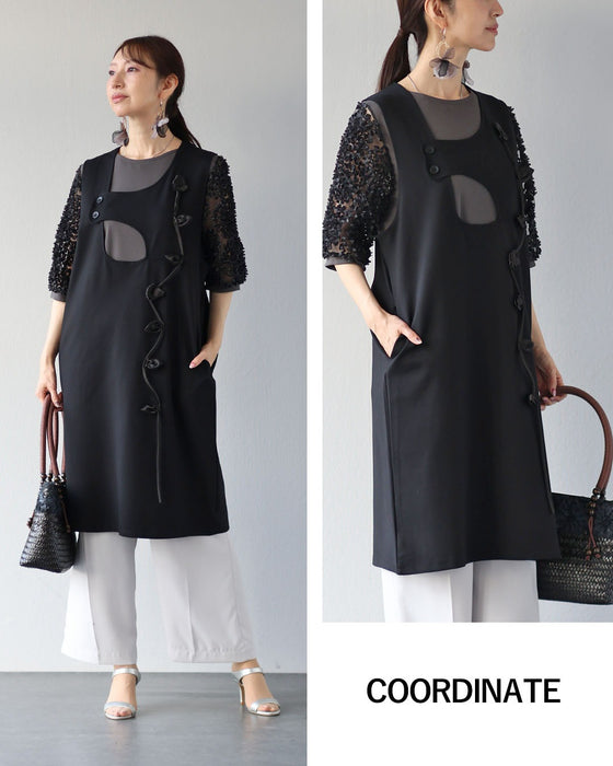 花モチーフが描く、さりげない個性   立体花のデザインチュニック