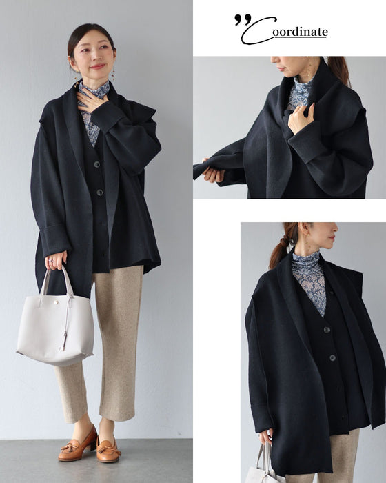 動きで魅せる　変形カッティングニット