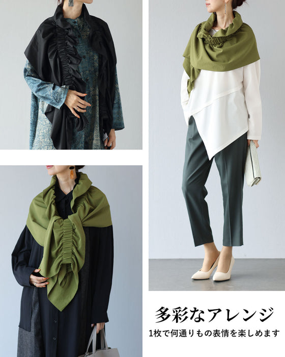 立体華やか　大人のギャザーストール