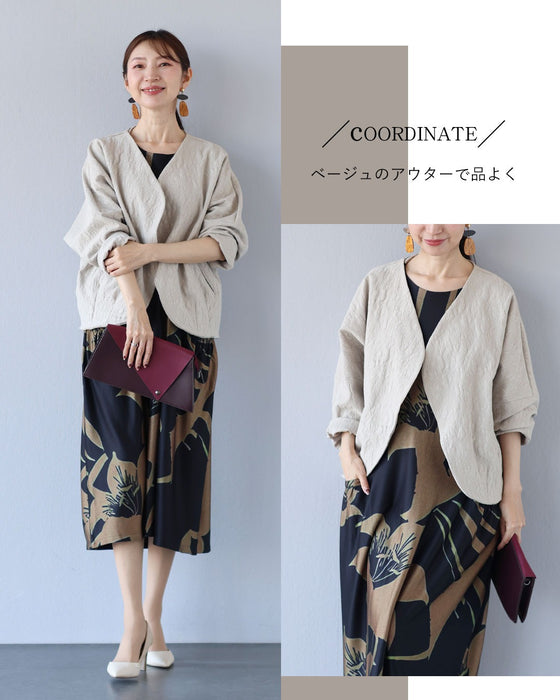 心まで華やぐ　美しい贅沢な休日ワンピース