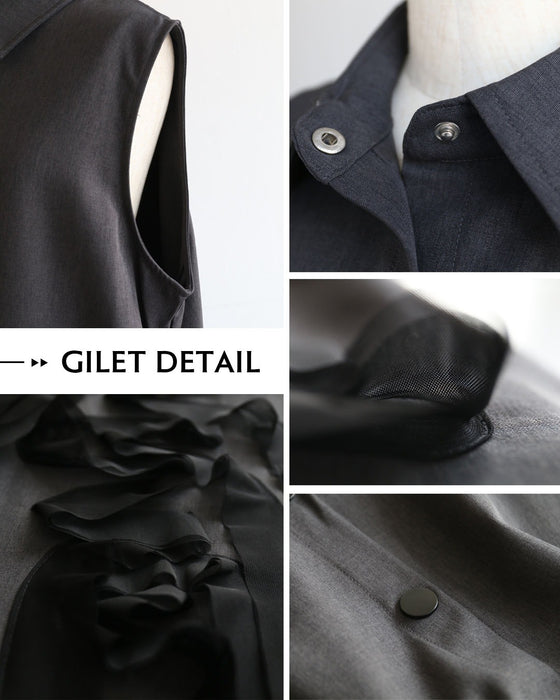 羽織るだけでお洒落な人 上級者の遊び心ジレ