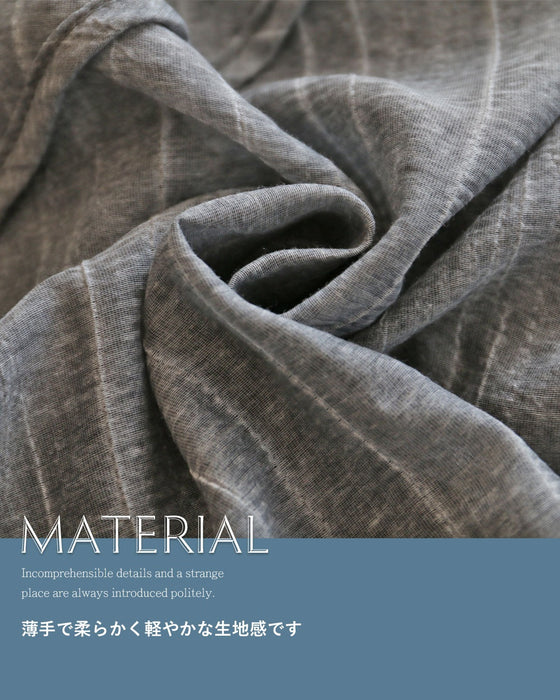 洗練されたニュアンスグレー　ストライプ切り替えトップス