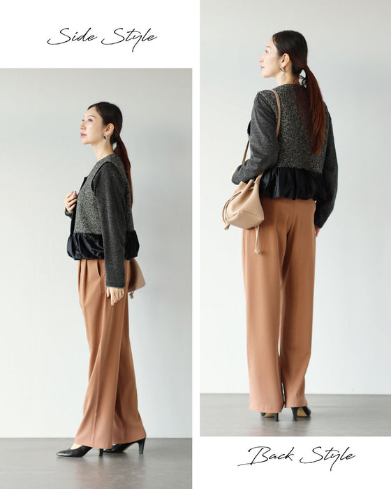 上品に、ときめきを添える　ツイード×ベロアベスト