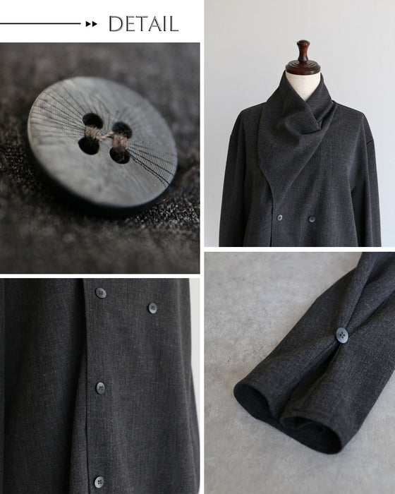 一枚で何通りもの表情　ストール付きトップス