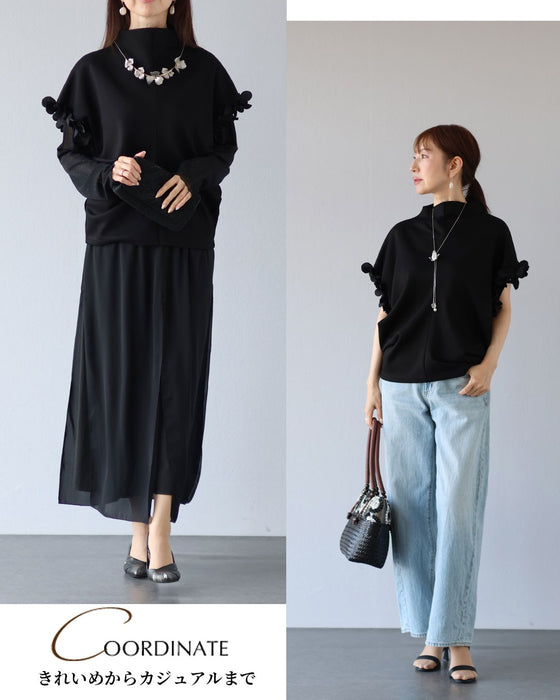 袖先に咲く 大人の華やぎトップス