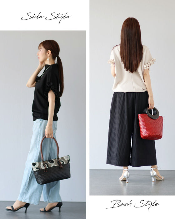 袖先に咲く 大人の華やぎトップス