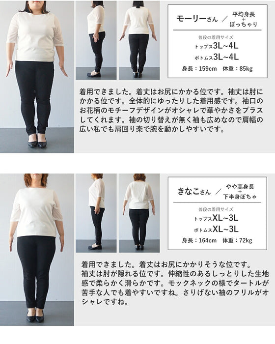 黒なのに華やぐ 立体薔薇の袖トップス