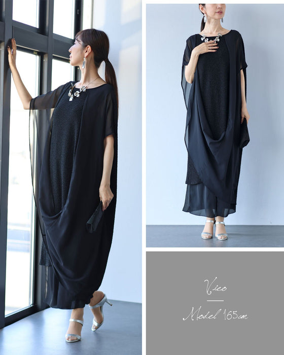 重なるベールを纏うエアリーワンピース