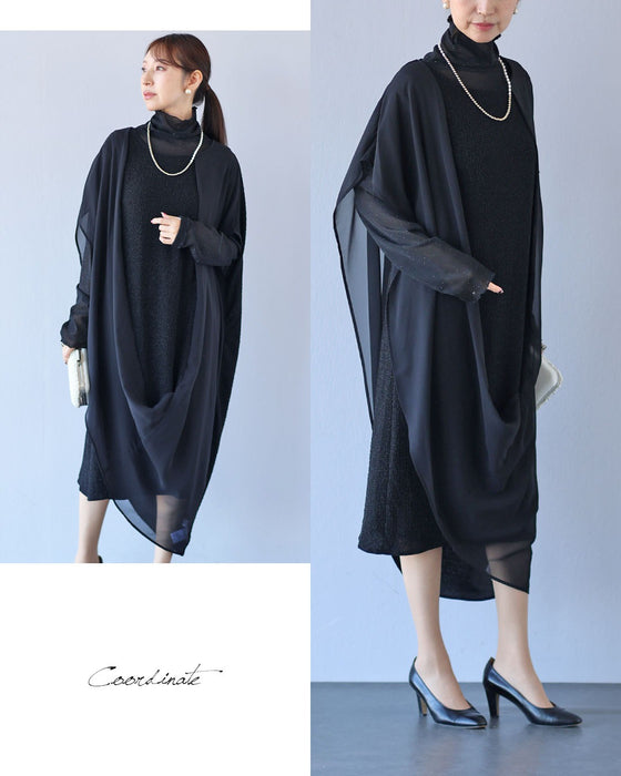 重なるベールを纏うエアリーワンピース