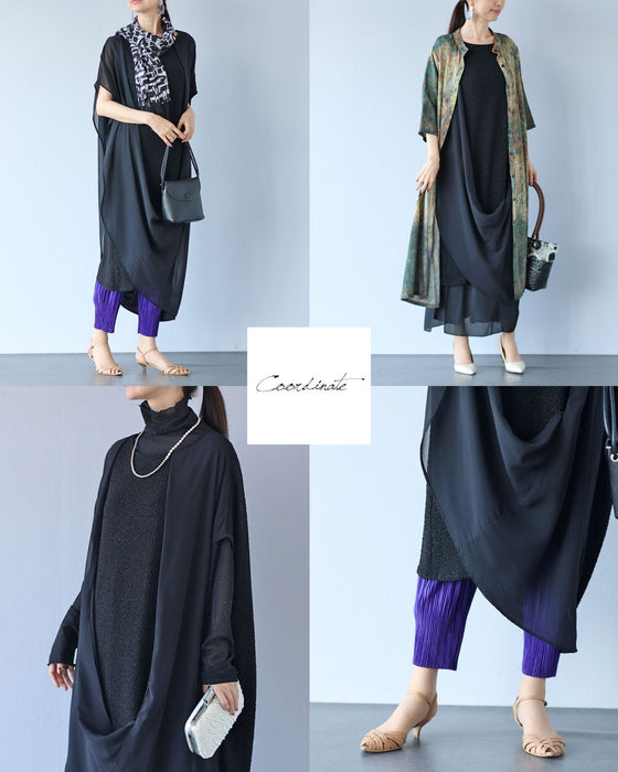 重なるベールを纏うエアリーワンピース