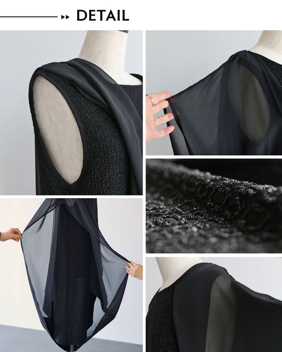 重なるベールを纏うエアリーワンピース