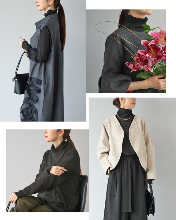 シアーに煌めく、大人の余裕　輝くビジュートップス