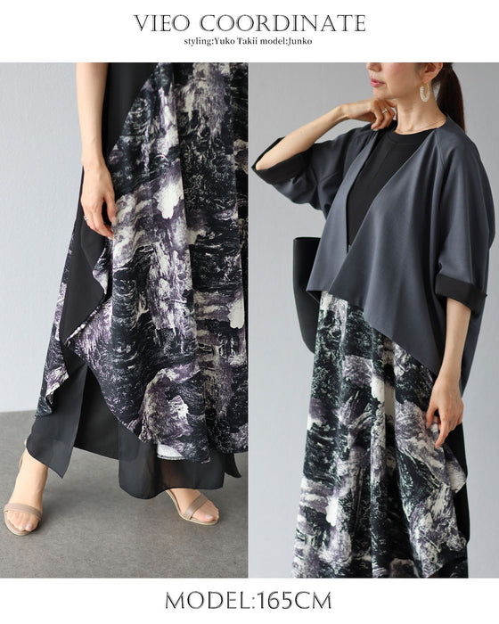 「軽やか抜け感」 重くならない 黒モードワンピース