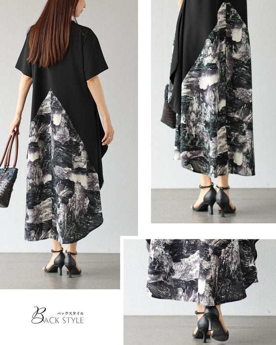 「軽やか抜け感」 重くならない 黒モードワンピース