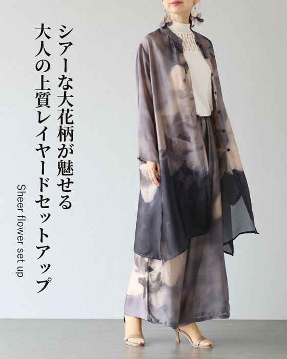 重ねて魅せる　花シアーセットアップ