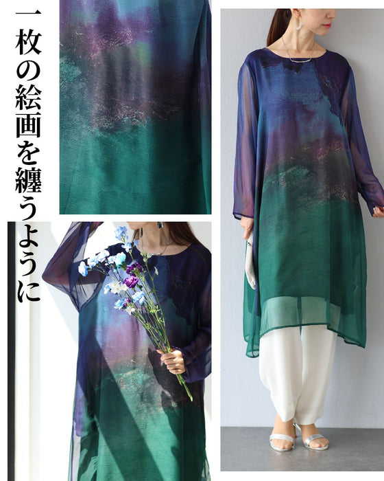 色が溶け合う　シアーチュニック