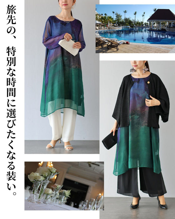 色が溶け合う　シアーチュニック