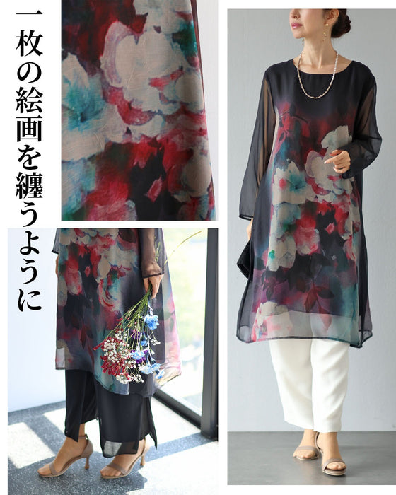 真夜中に咲く花　シアーチュニック