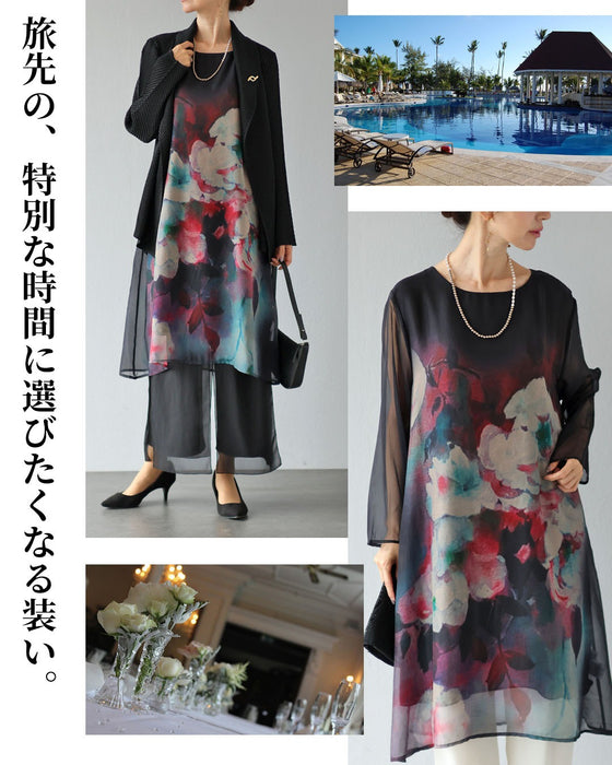 真夜中に咲く花　シアーチュニック