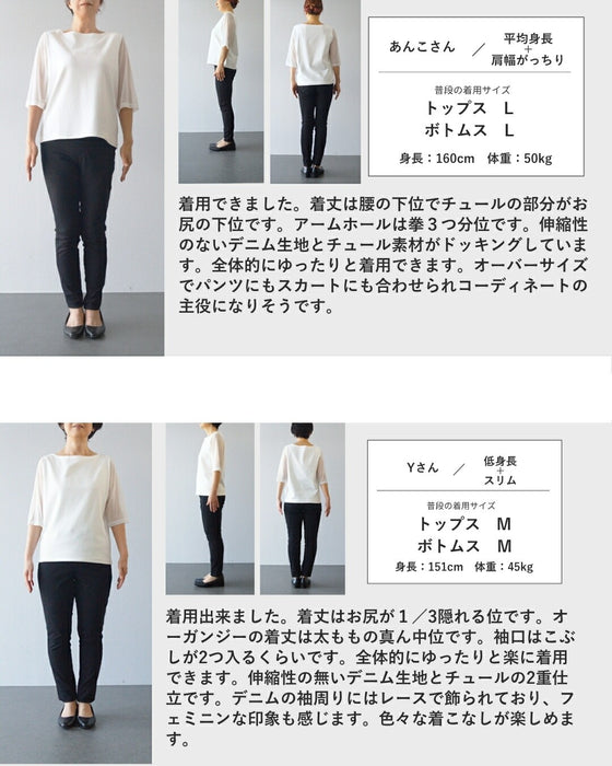甘さと辛さの絶妙さ レースとチュールのデニムシャツ