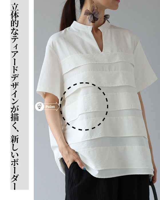 重ねる美しさで魅せる 大人のデザイントップス