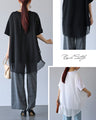Tシャツ以上シアー付きトップス