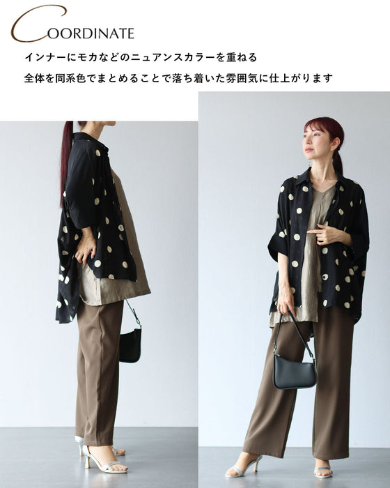 即、洗練　大人の肌に溶け込むドット柄シャツ