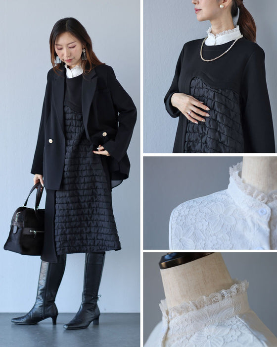 いつものワンピに、きちんとをプラス。ワンピース × 付け襟コーデセット