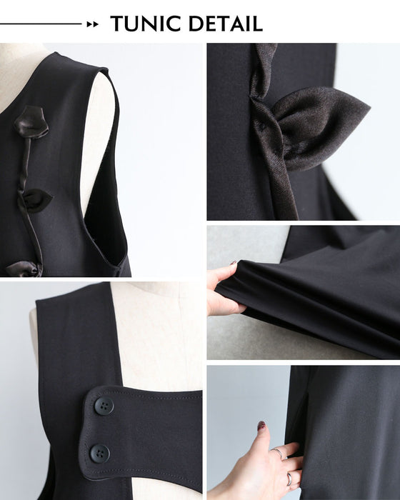 レースを仕込んで輪郭で遊ぶ トップスとチュニックのコーデセット