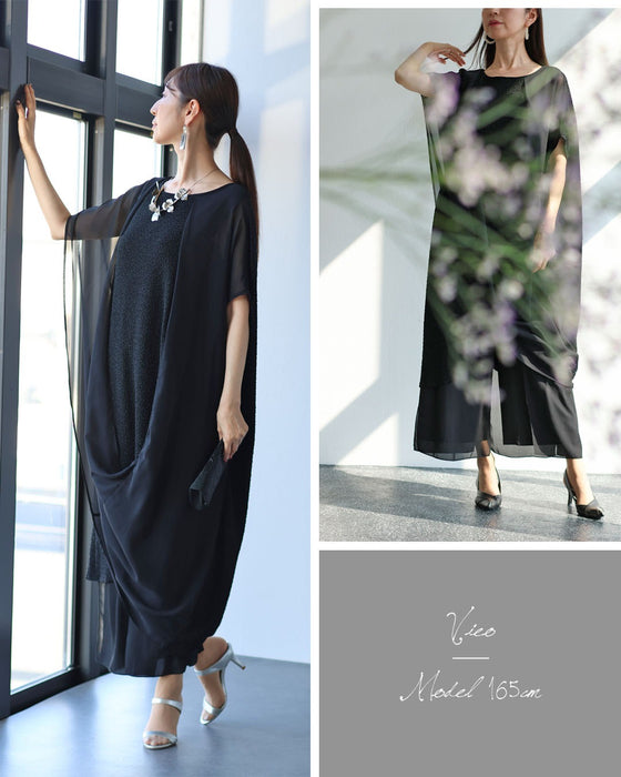 重ねるほどに洗練される 黒シフォンのコーデセット