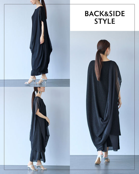 重ねるほどに洗練される 黒シフォンのコーデセット