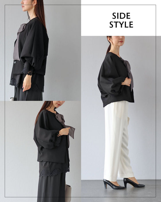 品良く甘さを重ねるレイヤードコーデセット