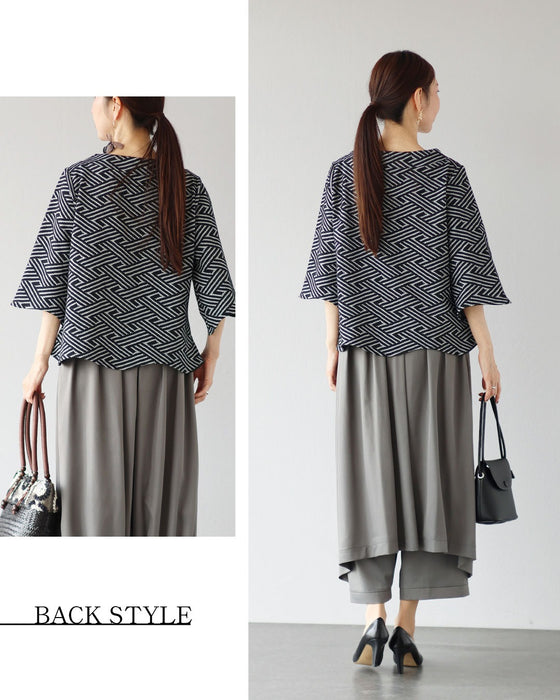 知的な個性コーデセット トップス×選べるカラー洗練パンツ