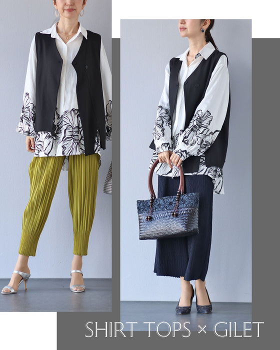 モードとアートが溶け合う モノトーンレイヤードセット