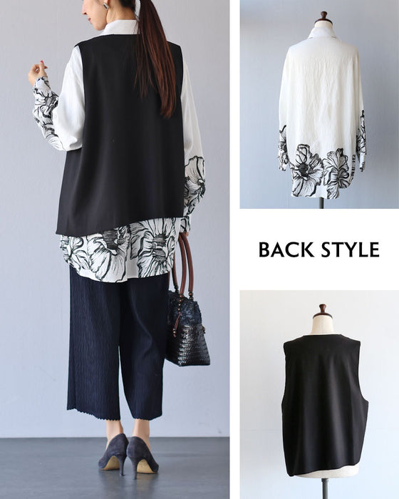 モードとアートが溶け合う モノトーンレイヤードセット