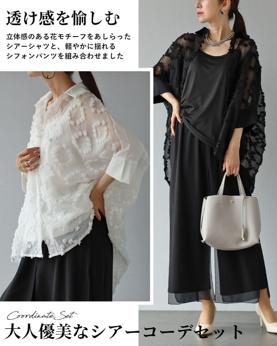 シアーとシフォンで魅せる　軽やかコーデセット