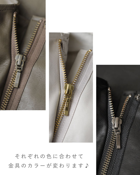 ハードになりすぎない フリル袖 エコレザー