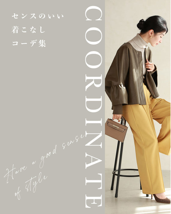 ハードになりすぎない フリル袖 エコレザー